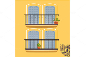 12 building facades. VECTOR