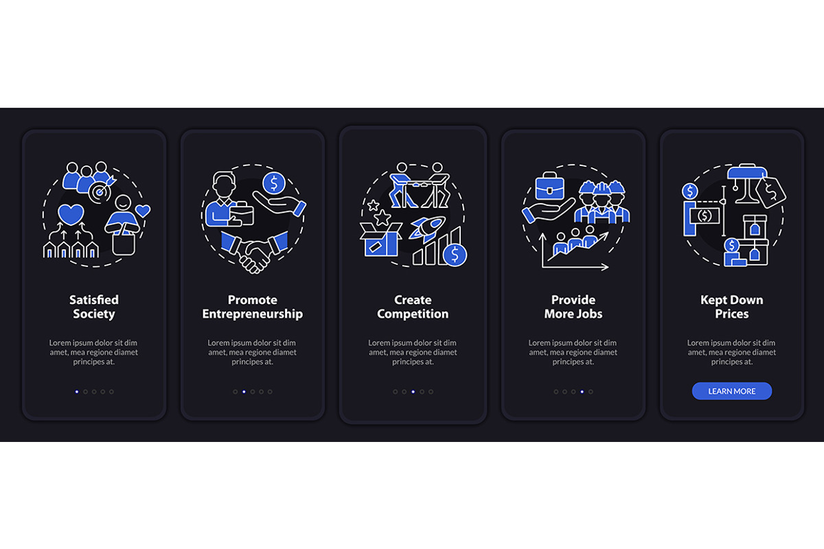 Market economy advantages app screen, a Templates & Theme by IMG Visuals