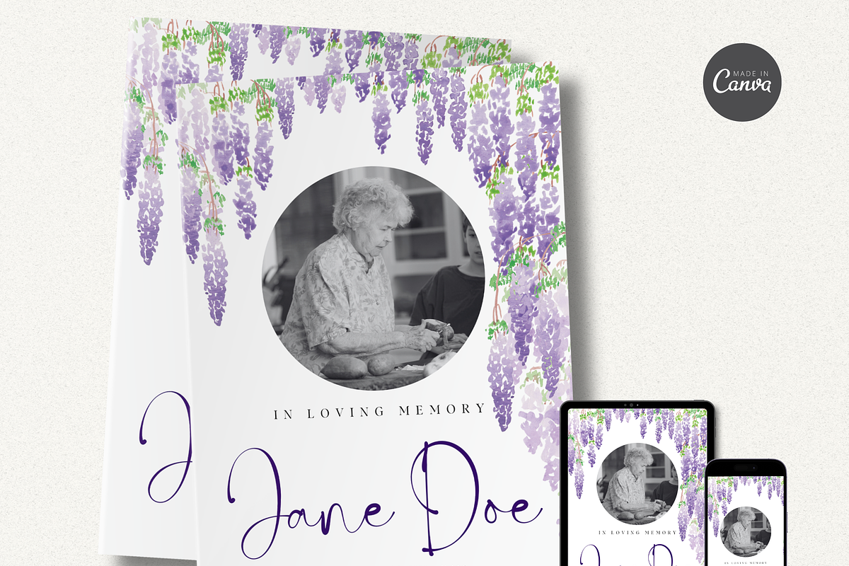 Funeral Program Template Set I Canva, an Invitation Template by The Social Stuff (Photo 2 of 9)