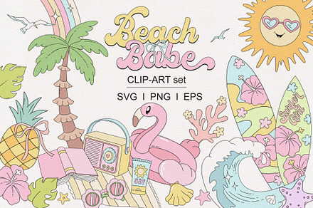 Coquette Beach Girl Clipart