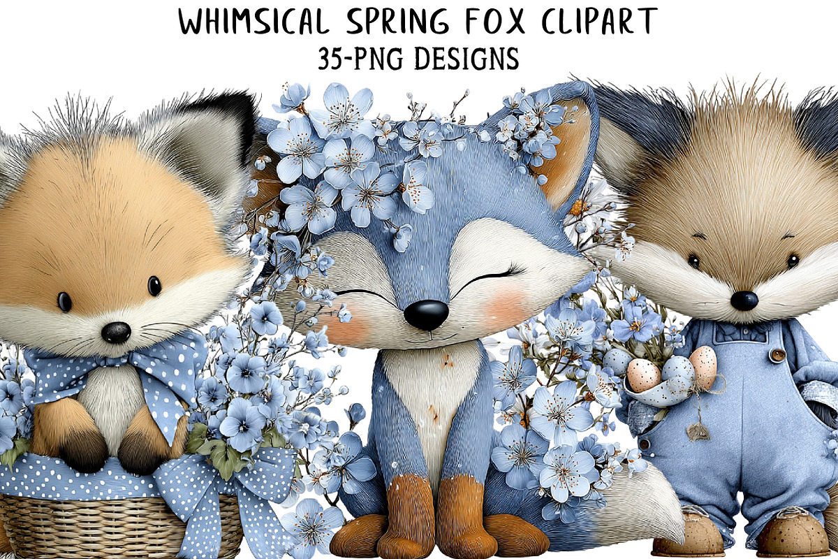 Whimsical Spring Fox Clipart, an Illustration by Daily.Designs (Photo 1 of 8)