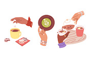 Hands holding cups of tea and coffee, a Food Illustration by Good Studio (Thumbnail 3 of 6)