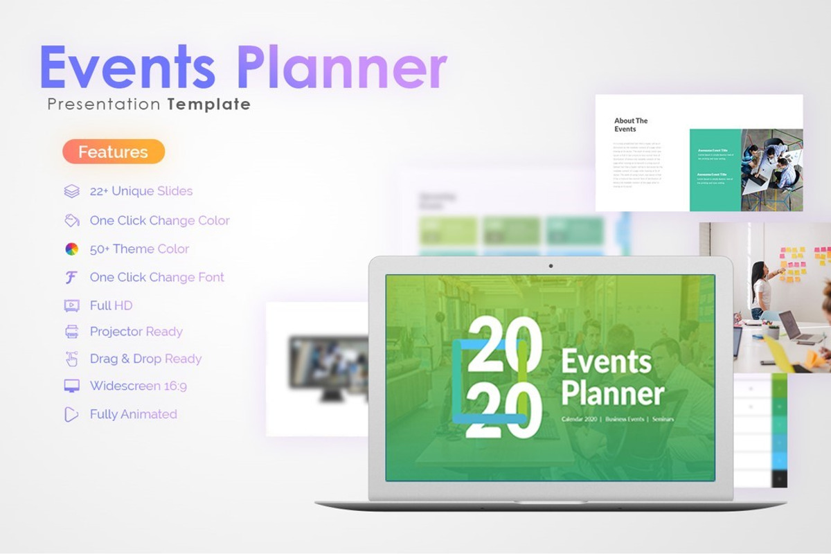Events Planner 2020 Template, a Presentation Template by GraphicBerg (Photo 1 of 4)