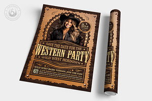 Western Party Flyer Template