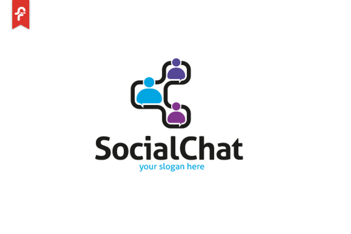 Social Chat Logo, a Branding & Logo Template by ft.studio