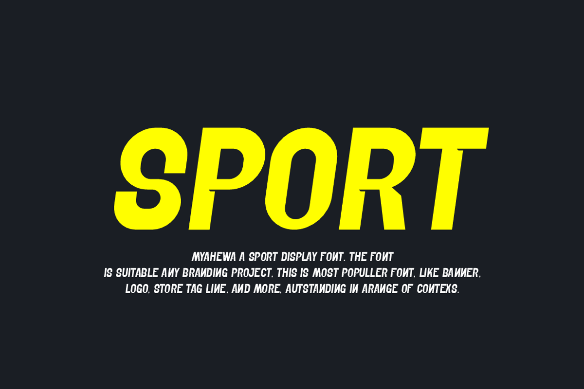 Myahewa - Sporty Font, a Sans Serif Font by Iqsiart Studio (Photo 3 of 7)