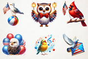 4th Of July Birds Sublimation Clipar, an Animal Illustration by RobertsArt (Thumbnail 7 of 7)