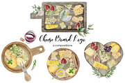 Watercolor Cheese Board Logo, an Illustration by Art and Funny (Thumbnail 1 of 5)
