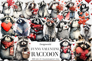 Funny Valentine Raccoon Clipart, an Illustration by Designworld (Thumbnail 1 of 6)