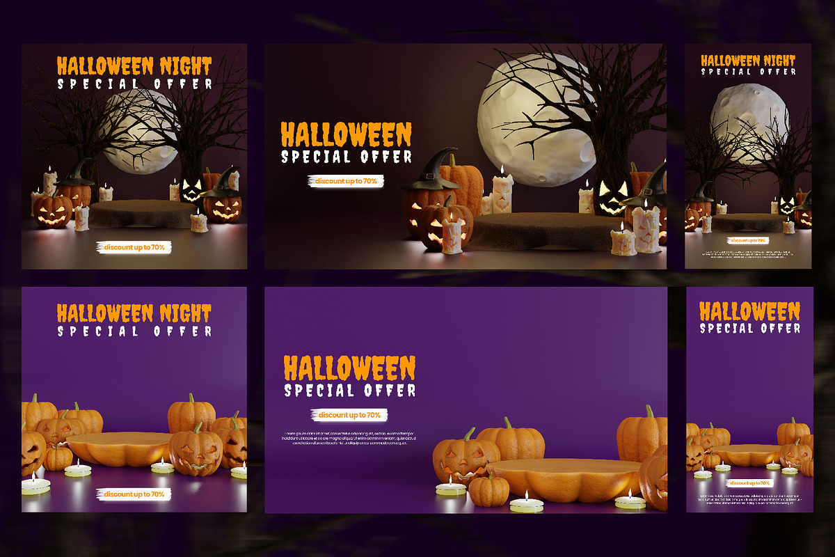 HALLOWEEN 3D PODIUM PRODUCT DISPLAY, a Templates & Theme by Font De Rico