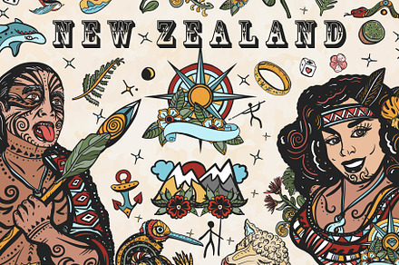 New Zealand old school tattoo
