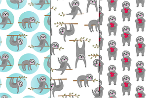 Cute Sloth Illustrations & Patterns