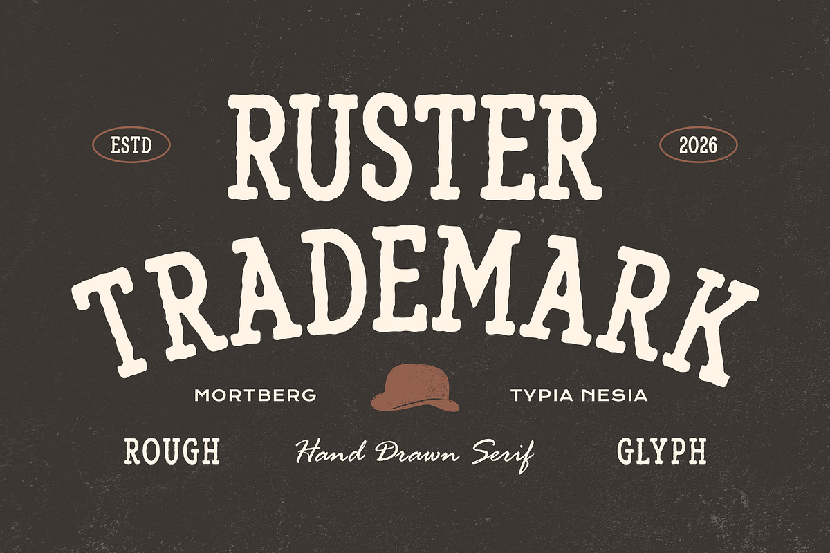 Mortberg – Rough Vintage Hand Drawn, a Slab Serif Font by Typia Nesia (Photo 4 of 11)