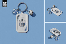 Football Keychain with Charms Mockup by  in Products