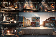 40 Graffiti Podium Mockups, a Background Graphic by Incomelion (Thumbnail 8 of 9)