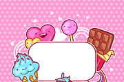 Kawaii frames with sweets., a Card Template by incomible (Thumbnail 1 of 2)