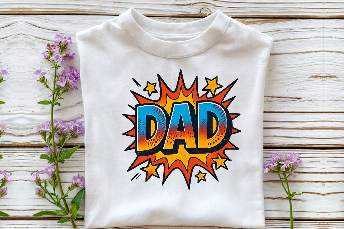 DAD Comic Style Sublimation PNG8, an Illustration by DreamCafeArt (Photo 4 of 7)