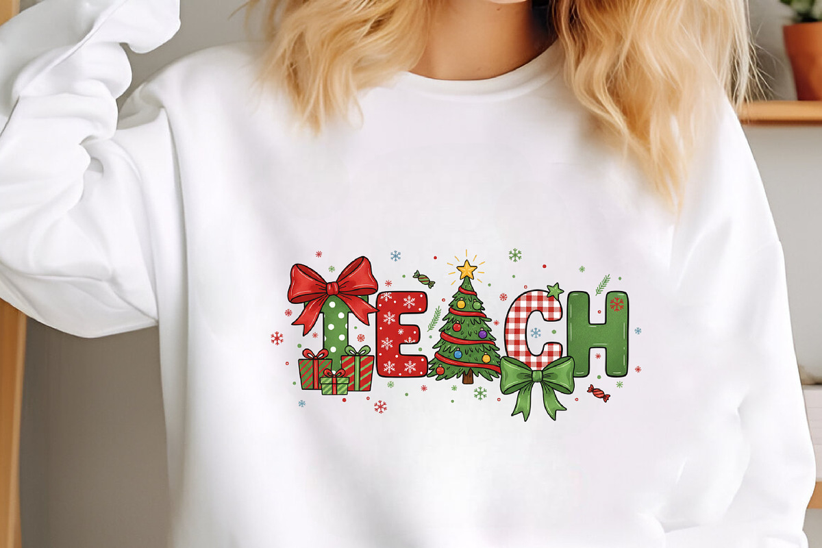 Coquette Christmas Teacher PNG, an Illustration by SinaCreation (Photo 5 of 7)