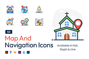 Maps and Navigation Icons, a Duotone Icon by Brickclay (Thumbnail 1 of 7)