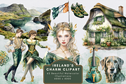 Ireland's Charm Watercolor Clipart, an Illustration by NadiaTheronArt (Thumbnail 1 of 5)