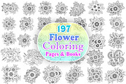 Flower Coloring Pages & Books Bundle, an Object Graphic by Digital Studio (Thumbnail 1 of 4)