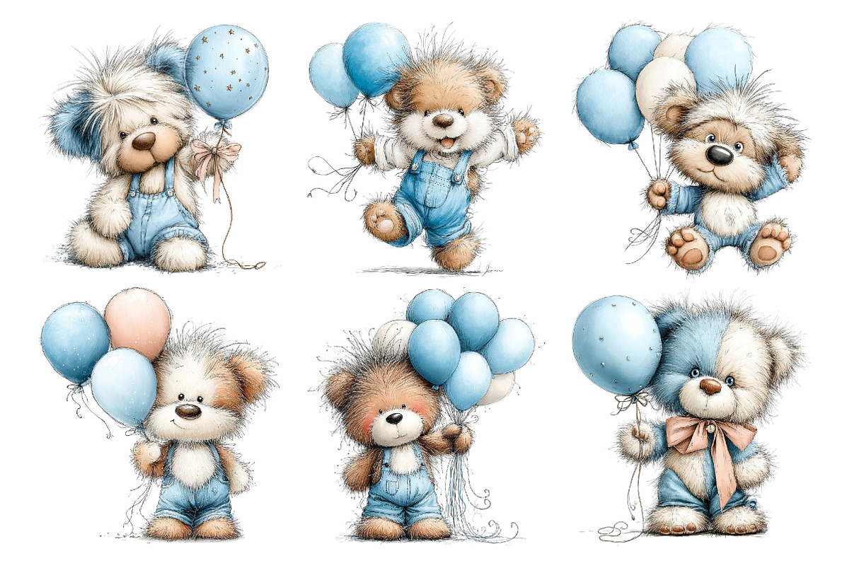 Whimsical Teddy Bear With Balloon, an Animal Illustration by Creative Art (Photo 4 of 6)