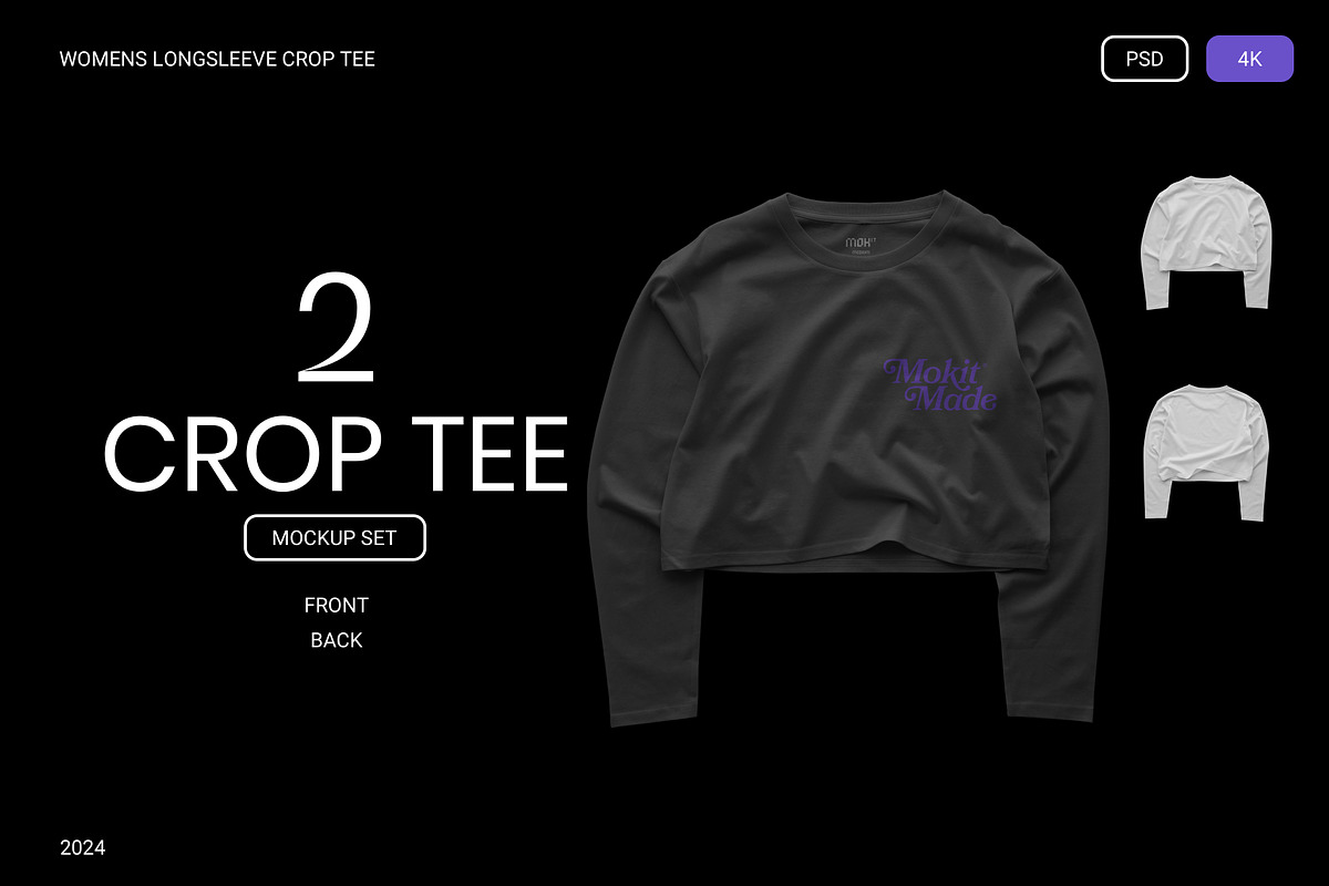MOKITUP: Womens LS Crop Tee Mockup, a Shirt Mockup by MOKITUP (Photo 1 of 4)