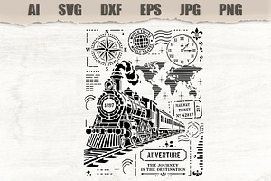 Stencil Vintage Railway Travel