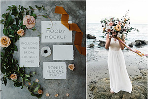 Moody Wedding Invitation Mockup