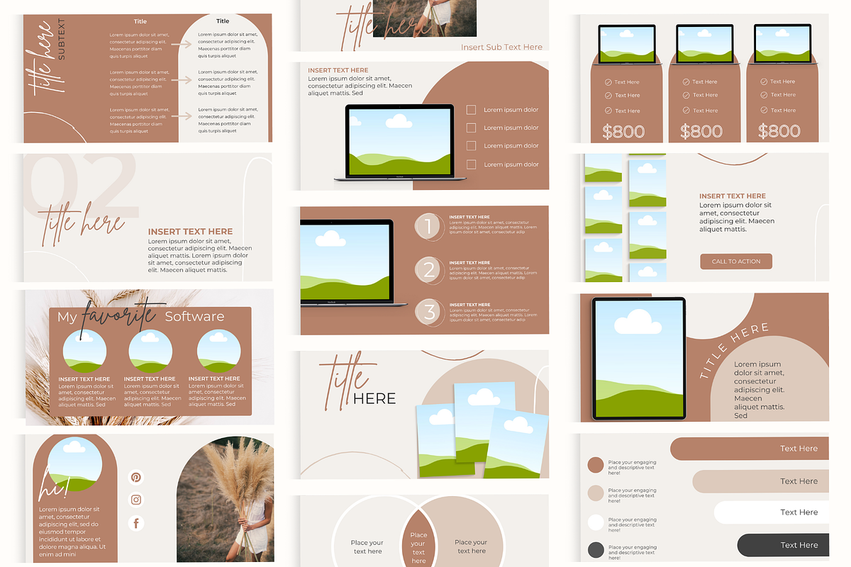 SALE! Boho Slide Deck Templates, a Presentation Template by Marketing Templates Co. (Photo 2 of 15)