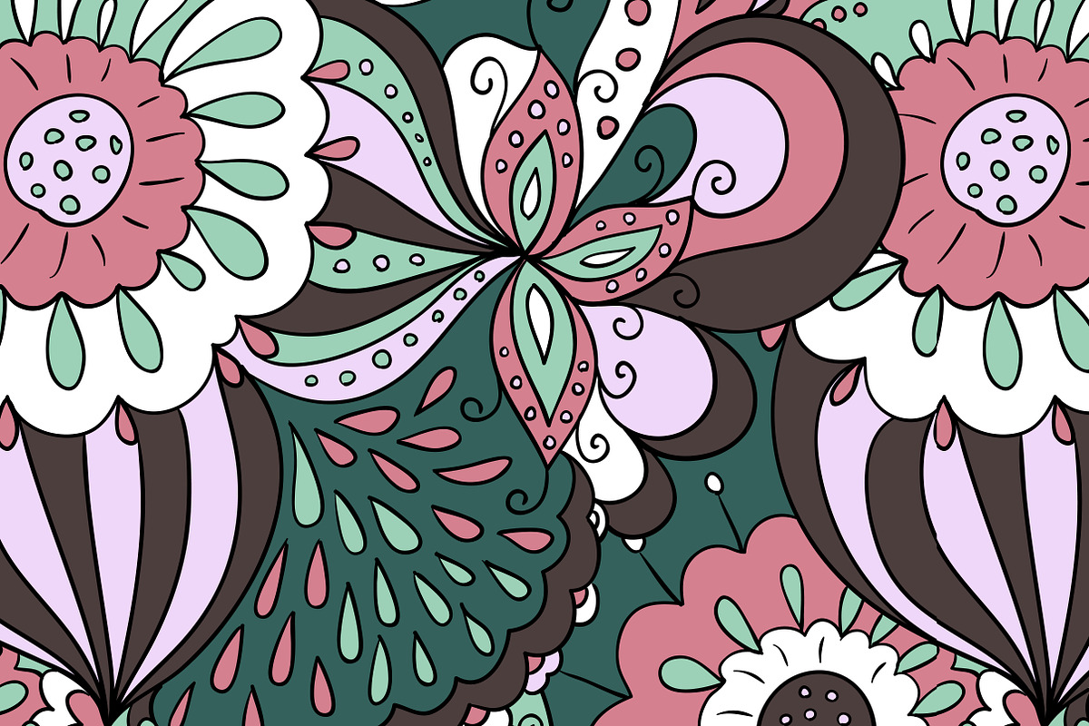 Vector set "Abstract floral Pattern" preview 3
