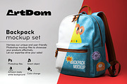 Backpack Mockup Set, a Wearable Device Mockup by ArtDom (Thumbnail 1 of 5)