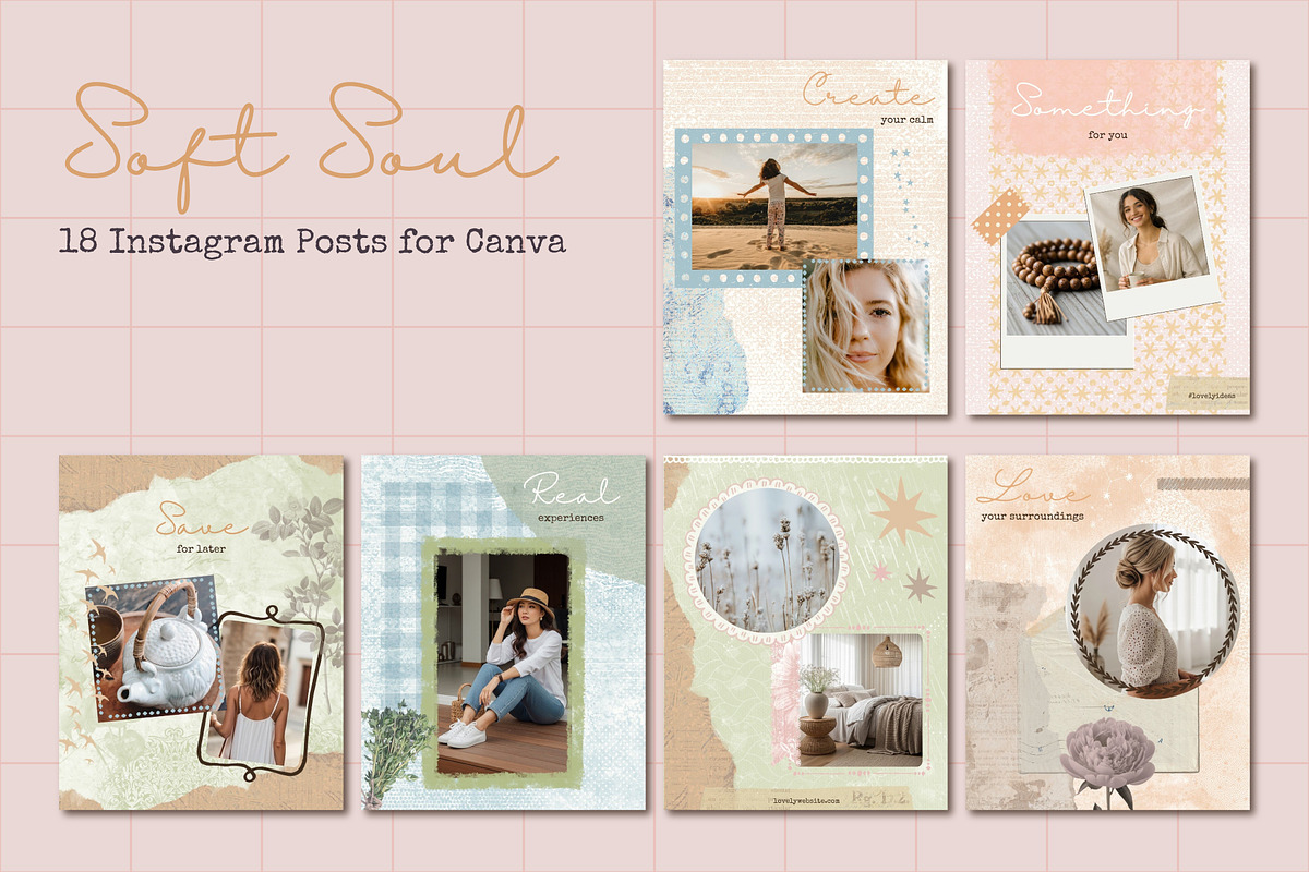 Soft Soul Templates - IG for Canva, a Social Media Template by LuOtero (Photo 3 of 5)