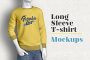 Long Sleeve T-shirt Mockups, a Shirt Mockup by simuradi (Thumbnail 1 of 5)
