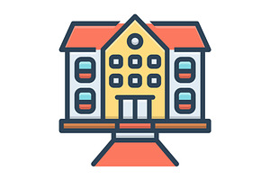 School academy color icon, a Duotone Icon by Creative priyanka