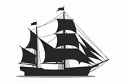 10 Classic Sailing Ship Vector Bundl, an Object Graphic by balal (Thumbnail 6 of 11)