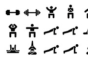 Fitness Workout Silhouette Icon Set, an Illustration by musafir_fashion (Thumbnail 30 of 51)