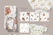 Unicorn watercolor clipart & pattern, an Animal Illustration by tatiletters (Thumbnail 4 of 9)