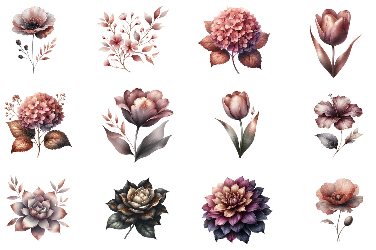 Watercolor Flowers clipart, an Illustration by Designworld (Photo 6 of 6)