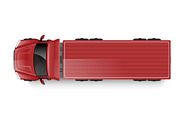 Realistic red truck top view. Vector, a Transportation Illustration by Yayasya (Thumbnail 2 of 3)