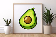 Cartoon Avocado Vector Clipart Set, a Food Illustration by newminddesign (Thumbnail 6 of 8)