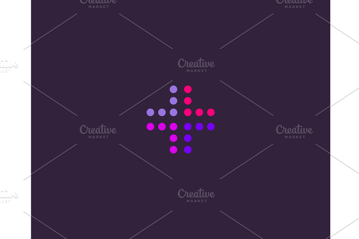 Abstract cross from colorful dots, an Object Illustration by Bureau