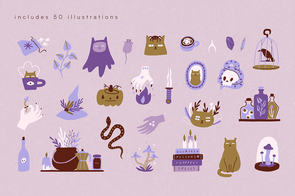 Whimsy witch. Halloween illustration, a Seasonal Illustration by kondratya (Photo 5 of 13)