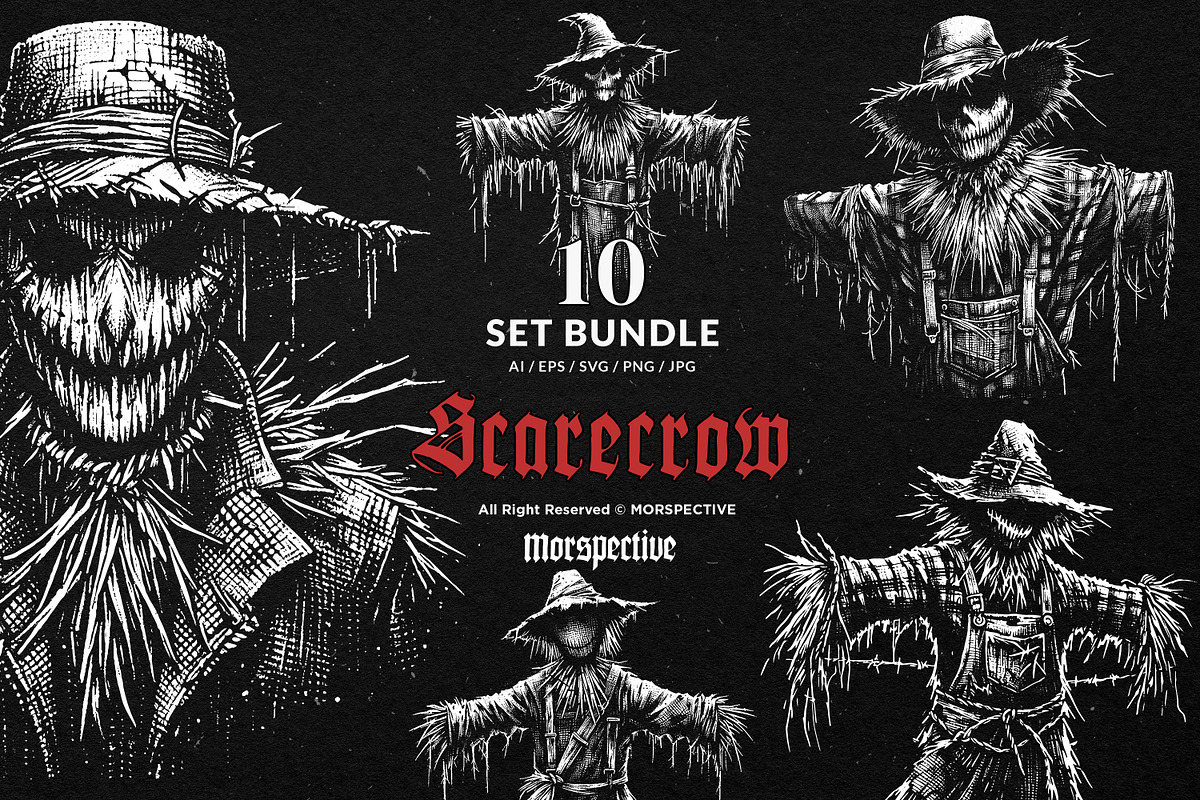 10 Bundle Dark Art Scarecrow Doll, an Illustration by Morspective (Photo 1 of 7)