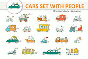 Cartoon cars with People, an Education Illustration by Sapunkele (Thumbnail 1 of 2)