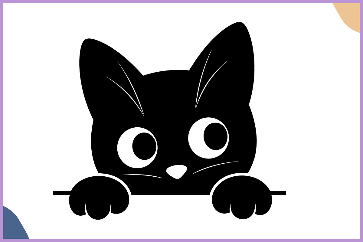 Black Cat Peeking Clipart SVG Bundle, an Animal Illustration by Gfx Expert Team (Photo 8 of 18)