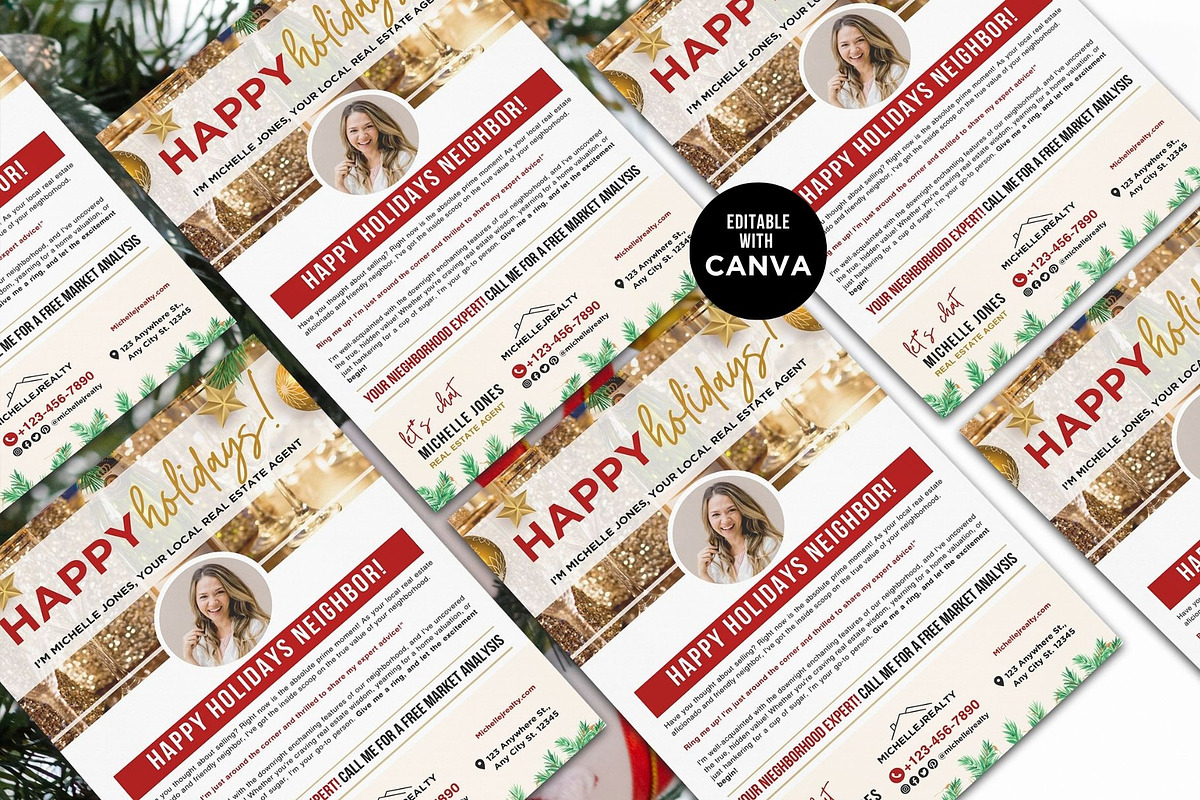 Realtor Holiday Flyer Size Letter, a Flyer Template by CreativeVinesStore (Photo 4 of 5)