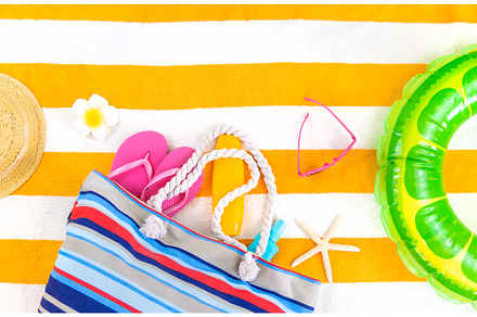 Beach towel with relaxation, a Holiday Photo by yanadjana