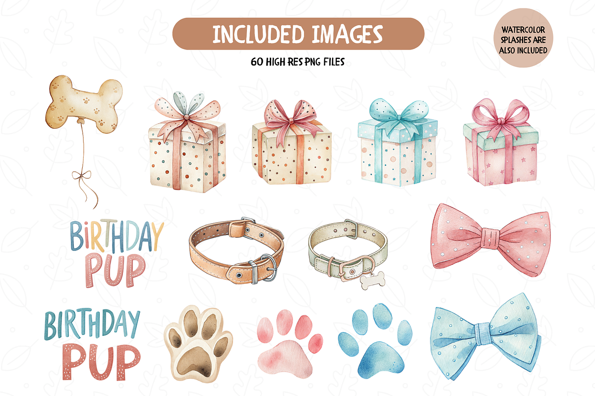 Paw Party Clipart, Dog Birthday, an Illustration by TatiMockup (Photo 6 of 7)