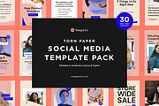 Torn Paper Social Media Templates, a Templates & Theme by sungandco (Thumbnail 1 of 5)